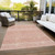 8' X 10' Salmon And Ivory Chevron Washable Indoor Outdoor Area Rug