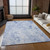 8' X 10' Sky Blue And Denim Blue Floral Washable Indoor Outdoor Area Rug - Sky Blue, Denim Blue