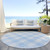 8' Sky Blue And Gray Round Plaid Washable Indoor Outdoor Area Rug