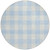 8' Sky Blue And Gray Round Plaid Washable Indoor Outdoor Area Rug