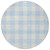 8' Sky Blue And Gray Round Plaid Washable Indoor Outdoor Area Rug