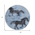 8' Denim Blue And Charcoal Round Horse Washable Indoor Outdoor Area Rug