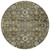 8' Brown And Beige Round Oriental Washable Indoor Outdoor Area Rug
