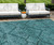 10' X 14' Teal Blue And Aqua Floral Washable Indoor Outdoor Area Rug Transitional Style - Teal Blue, Aqua Color