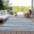 8' X 10' Denim Blue Gray And Ivory Floral Washable Indoor Outdoor Area Rug