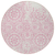 8' Pink And Ivory Round Medallion Washable Indoor Outdoor Area Rug