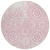 8' Pink And Ivory Round Medallion Washable Indoor Outdoor Area Rug