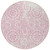 8' Pink And Ivory Round Medallion Washable Indoor Outdoor Area Rug