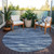 8' Blue And Navy Blue Round Abstract Washable Indoor Outdoor Area Rug - Blue, Navy Blue