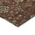8' Brown Tan And Red Round Floral Washable Indoor Outdoor Area Rug