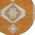 8' Copper Brown And Ivory Round Oriental Washable Indoor Outdoor Area Rug