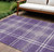 9' X 12' Purple Gold And Ivory Plaid Washable Indoor Outdoor Area Rug