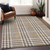 8' X 10' Brown And Beige Plaid Washable Indoor Outdoor Area Rug - Brown, Beige