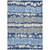 9' X 12' Navy Blue Ivory And Denim Blue Striped Washable Indoor Outdoor Area Rug