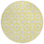 8' Yellow Ivory And Gray Round Floral Medallion Washable Indoor Outdoor Area Rug