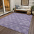10' X 14' Purple And Ivory Floral Washable Indoor Outdoor Area Rug - Purple, Ivory