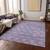10' X 14' Purple And Ivory Floral Washable Indoor Outdoor Area Rug - Purple, Ivory
