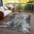 9' X 12' Gray Charcoal And Silver Abstract Washable Indoor Outdoor Area Rug Transitional Style - Gray, Charcoal, Silver Color