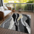 8' X 10' Black Gray And Tan Abstract Washable Indoor Outdoor Area Rug