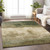9' X 12' Fern Green And Beige Abstract Washable Indoor Outdoor Area Rug