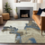 8' X 10' Beige And Brown Abstract Washable Indoor Outdoor Area Rug