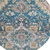 8' Blue Beige And Gold Round Oriental Washable Indoor Outdoor Area Rug
