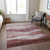 9' X 12' Blush And Brown Abstract Washable Indoor Outdoor Area Rug