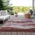 9' X 12' Blush And Brown Abstract Washable Indoor Outdoor Area Rug