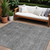 10' X 14' Gray And Charcoal Floral Washable Indoor Outdoor Area Rug