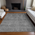 10' X 14' Gray And Charcoal Floral Washable Indoor Outdoor Area Rug