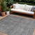 10' X 14' Gray And Charcoal Floral Washable Indoor Outdoor Area Rug Transitional Style - Gray, Charcoal Color