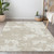 10' X 14' Beige And Ivory Abstract Washable Indoor Outdoor Area Rug - Beige, Ivory