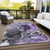 8' X 10' Gray and Purple Abstract Washable Non Skid Indoor Outdoor Area Rug
