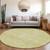 8' Artichoke Green And Ivory Round Damask Washable Indoor Outdoor Area Rug
