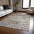 8' X 10' Brown And Beige Argyle Washable Indoor Outdoor Area Rug