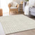8' X 10' Ivory And Beige Geometric Washable Indoor Outdoor Area Rug Transitional Style - Ivory, Beige Color