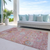 8' X 10' Pink Gray And Gold Floral Washable Indoor Outdoor Area Rug