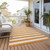 8' X 10' Orange and White Striped Washable Non Skid Indoor Outdoor Area Rug