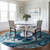 8' Teal Blue And Navy Blue Round Nautical Washable Indoor Outdoor Area Rug