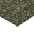 9' X 12' Emerald Brown And Red Floral Washable Indoor Outdoor Area Rug