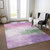 8' X 10' Lilac Lavender And Green Abstract Washable Indoor Outdoor Area Rug