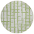 8' Green And Gray Round Striped Washable Indoor Outdoor Area Rug
