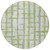 8' Green And Gray Round Striped Washable Indoor Outdoor Area Rug