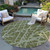 8' Round Green Round Abstract Washable Non Skid Indoor Outdoor Area Rug Transitional Style - Green Color