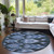 8' Denim Blue And Sky Blue Round Southwestern Washable Indoor Outdoor Area Rug