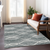 9' X 12' Gray Ivory And Charcoal Abstract Washable Indoor Outdoor Area Rug