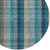 8' Teal Blue Navy Blue And Olive Green Round Plaid Washable Indoor Outdoor Area Rug