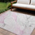 9' X 12' Gray and Pink Abstract Washable Non Skid Indoor Outdoor Area Rug - 608219324728
