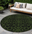 8' Olive Green And Green Round Medallion Washable Indoor Outdoor Area Rug