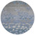 8' Denim Blue And Gray Round Floral Washable Indoor Outdoor Area Rug